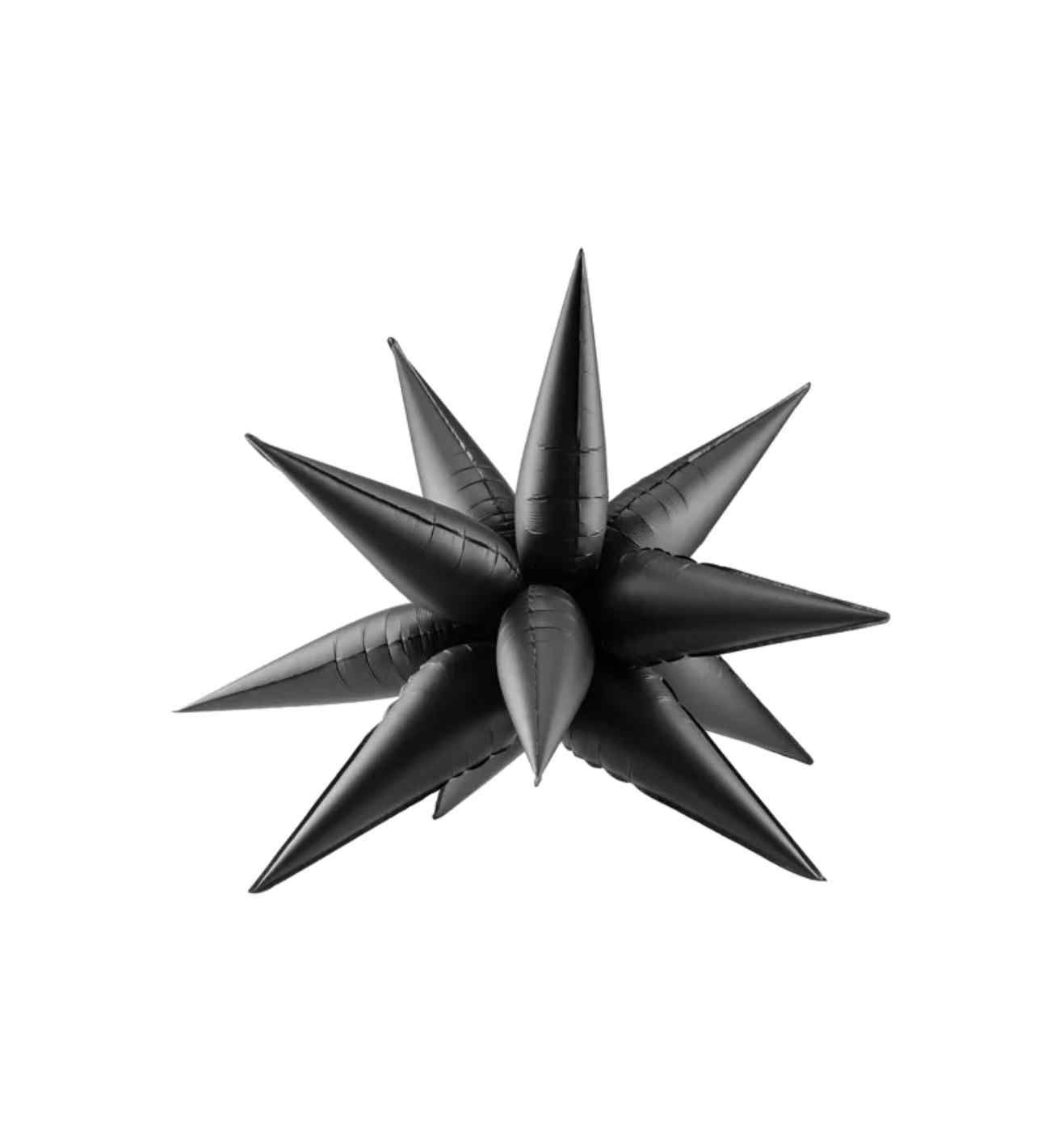 37" Satin Black Starburst Party Deco Foil Balloon