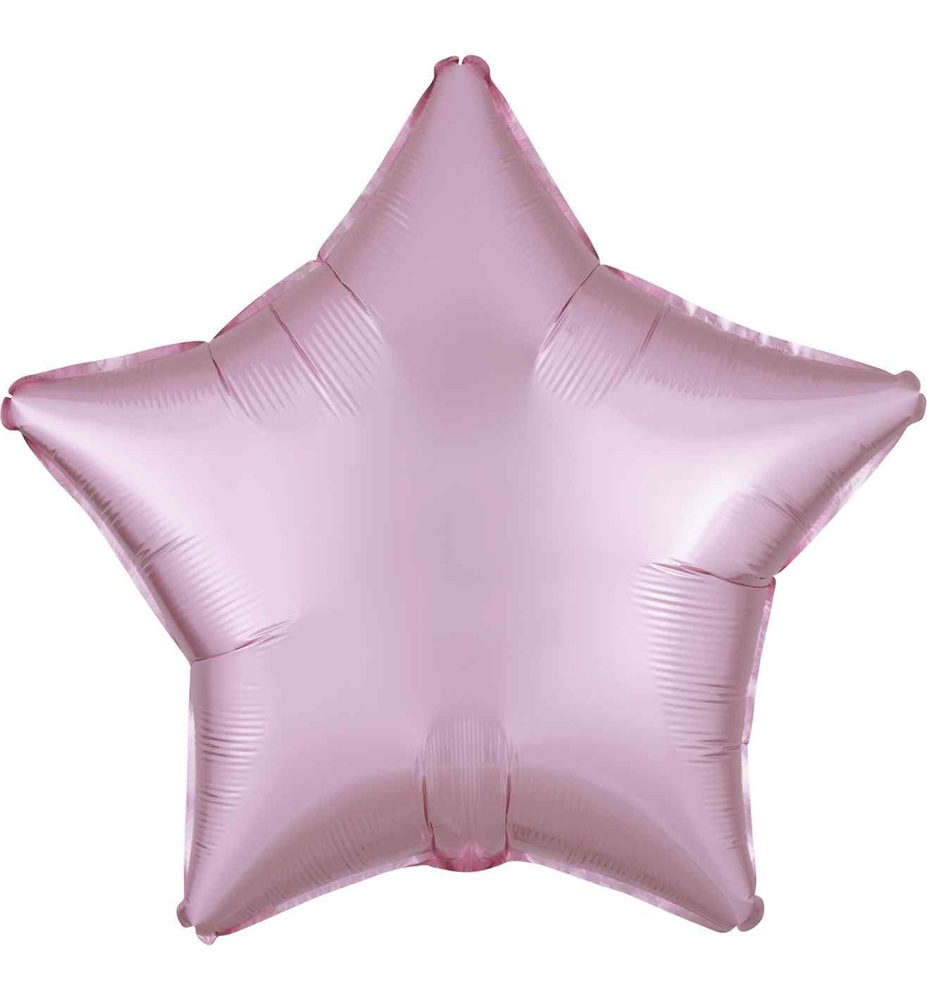 17" Pastel Pink Star Satin Luxe Foil Balloon Anagram - Unpackaged