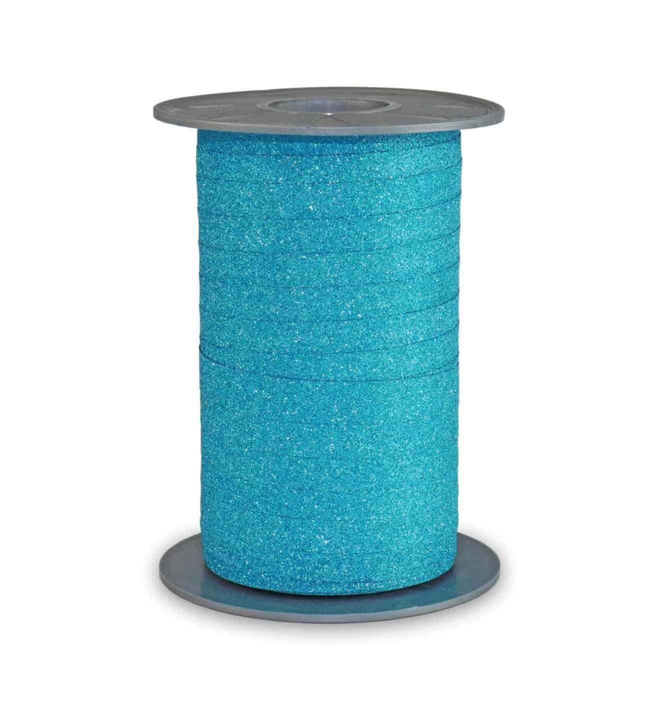 Poly Glitter Turquoise Ribbon 10mm x 100m