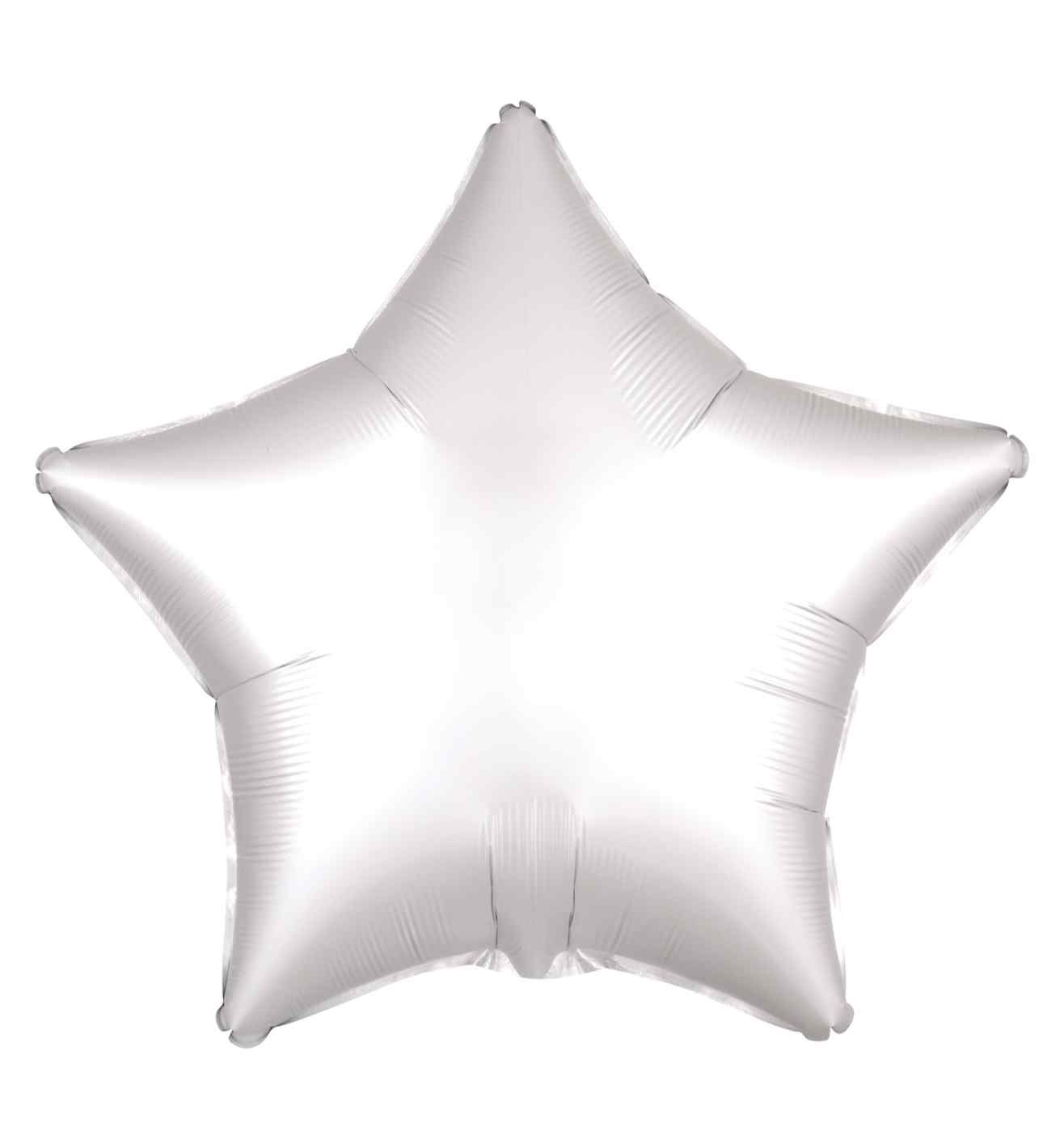 17" Satin Luxe White Star Foil Balloon Anagram - Unpackaged
