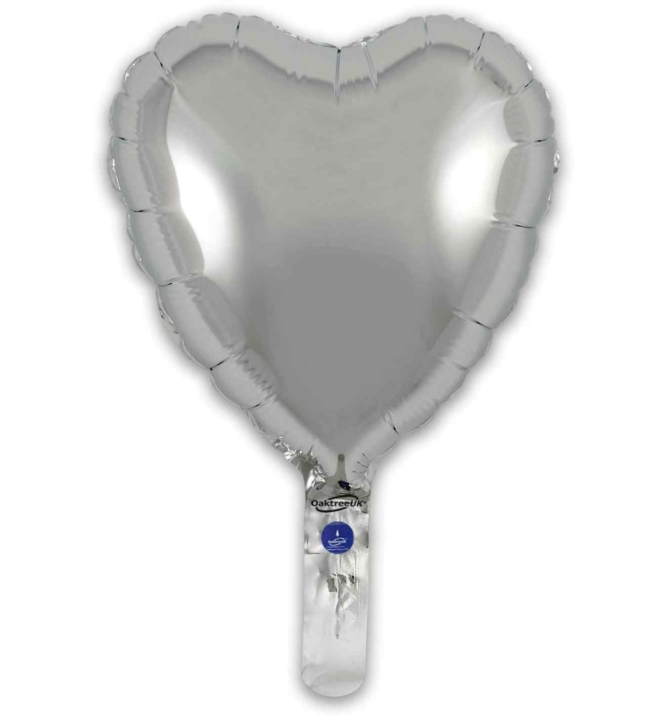 9" Oaktree Silver Heart Foil