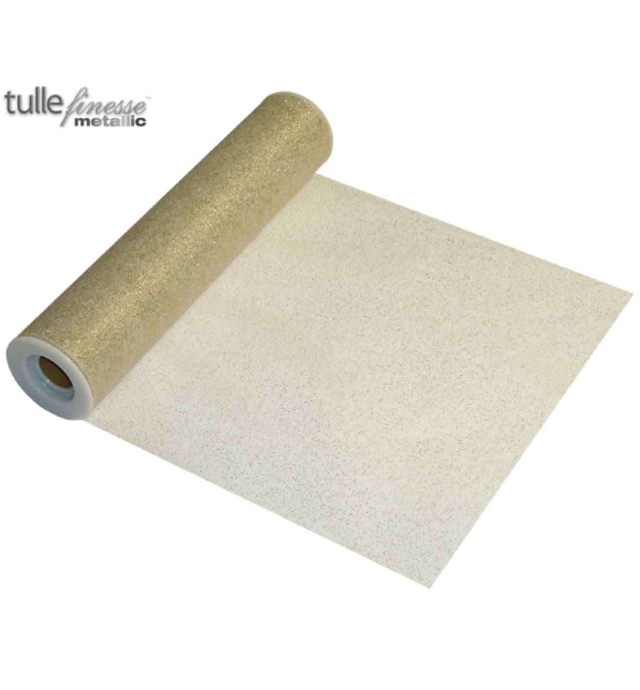 Tulle Finesse Metallic Gold 12" x 25yds