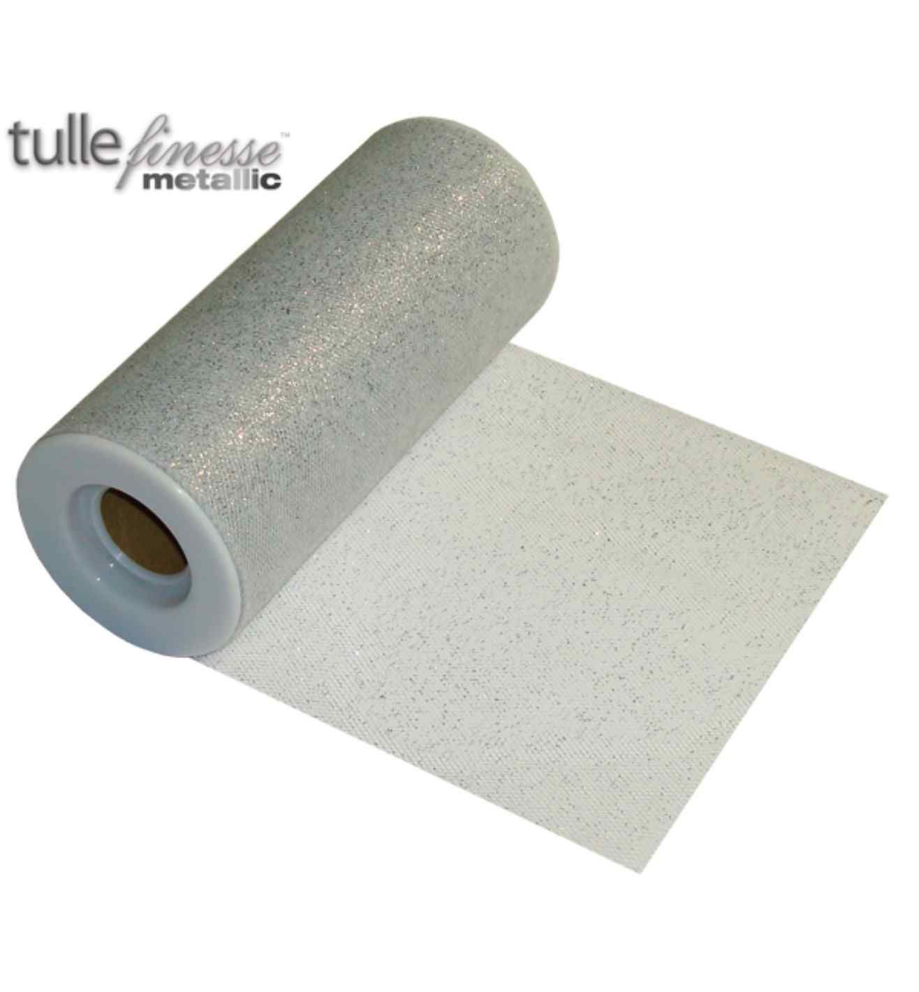 Tulle Finesse Metallic Silver 6" x 25yds