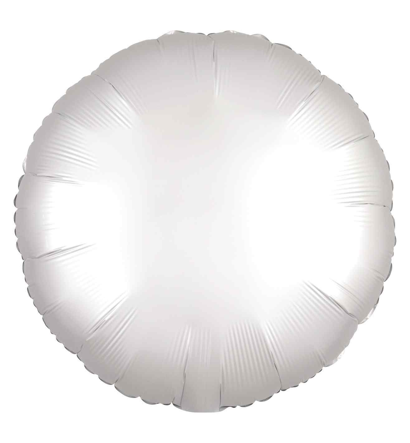17" White Round Satin Luxe Foil Balloon Anagram - Unpackaged