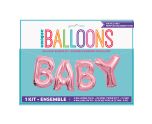 14" Unique Party Pink Baby Letter Balloon Banner Kit