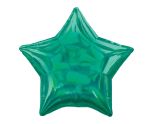 17" Green Iridescent Star Foil Balloon Anagram - Unpackaged