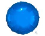 17" Metallic Blue Round Foil Balloon Anagram - Unpackaged