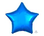 17" Metallic Blue Star Foil Balloon Anagram - Unpackaged