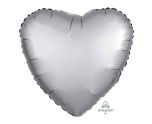 17" Platinum Heart Satin Luxe Foil Balloon Anagram - Unpackaged