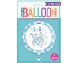 18" Unique Party Blue Floral Elephant Foil Balloon