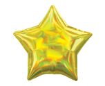 17" Yellow Iridescent Star Foil Balloon Anagram - Unpackaged