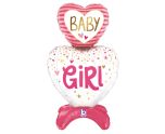 Betallic Standup Baby Girl Hearts Foil