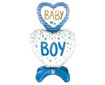 Betallic Standup Baby Boy Hearts Foil