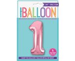 34" Unique Party Lovely Pink 1 Foil Balloon