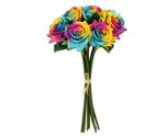 35cm Fresh Touch Diamond Rose Bundle Rainbow 7 stems