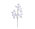 49cm Rose Leaf Spray Metalic Silver