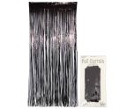 0.9m x 2.40m Oaktree Foil Curtain Metallic Black