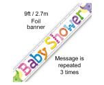 9ft Oaktree 'Baby Shower' Elephants Holo Banner