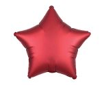 17" Amscan Silk Lustre Dark Red Star Foil Balloon