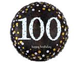 18" Gold Sparkling Celebration 100th Birthday Foil Balloon
