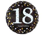 18" Gold Sparkling Celebration 18th Birthday Foil Balloon