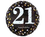 18" Gold Sparkling Celebration 21st Birthday Foil Balloon
