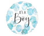 17" Anagram Baby Boy Blue Watercolour Foil Balloon