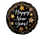 18" Happy New Years Gold Sparkle Foil Balloon