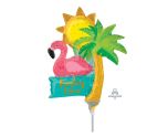 Mini Flamingo and Palm Tree Foil Balloon