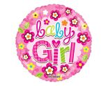 18" Baby Girl Flowers Foil Balloon