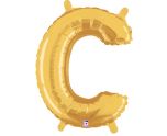 14" Gold Letter C Grabo Foil Balloon.
