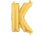 14" Gold Letter K Grabo Foil Balloon.