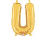 14" Gold Letter U Grabo Foil Balloon