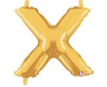 14" Gold Letter X Grabo Foil Balloon