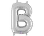 14" Silver Letter B Grabo Foil Balloon.