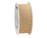 VICTORIA Elastic Ribbon with wire 15-m-roll - Cream