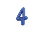 Number 4 Glitter Cake Candle Blue