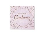 Pink On Your Christening Lunch Napkins 3ply Foil Stamped