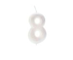 Number 8 Glitter Cake Candle Iridescent