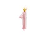 36" Party Deco Light Pink Number 1 w/Crown Shape