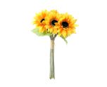 40cm Large Sunflower Bunch (7 Stems) Yellow