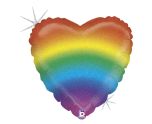 18" Grabo Glitter Rainbow Heart
