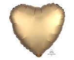 17" Gold Sateen Heart Satin Luxe Foil Balloon Anagram - Unpackaged