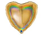 18" Grabo Glitter Holographic Gold Heart