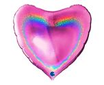 36" Grabo Glitter Holographic Fuxia Heart