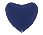 36" Grabo Satin Blue Navy Heart