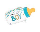 29" Betallic Confetti Baby Bottle Boy Foil Balloon