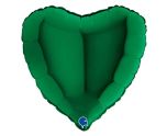 9" Grabo Heart Dark Green Foil