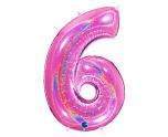 40" Grabo Glitter Holographic Fuxia Number 6