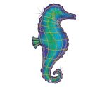 36" Betallic Glitter Seahorse Shape